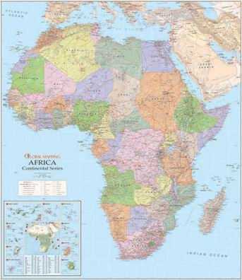 Afrika - politické rozdělení - nástěnná mapa - 1:8 000 000 /GlobalMapping/