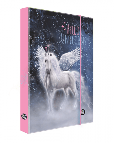 Desky na sešity s boxem A4 - Hello unicorns