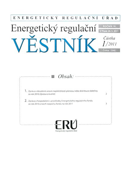 Energetický regulační věstník 001/2011