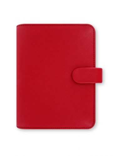 Filofax Kroužkový diář 2021 Saffiano kapesní - červený - 145 x 115 x 34 mm