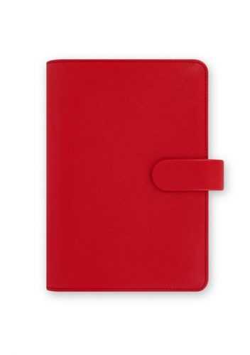 Filofax Kroužkový diář 2021 Saffiano osobní - červený - 188 x 135 x 35 mm
