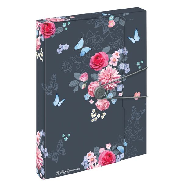 Herlitz Box na spisy Ladylike A4/4 cm PP - květy