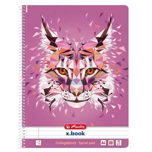 Herlitz Spirálový blok A4/80 listů linkovaný Wild Animal Rys