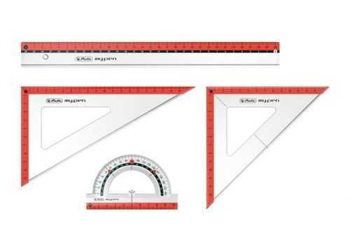 Herlitz my.pen Sada pravítek pro geometrii 4 díly - mix barev