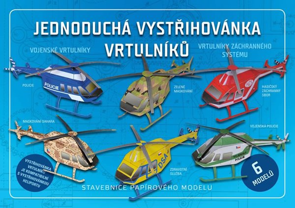 Jednoduchá vystřihovánka vrtulníků - Stavebnice papírového modelu - neuveden