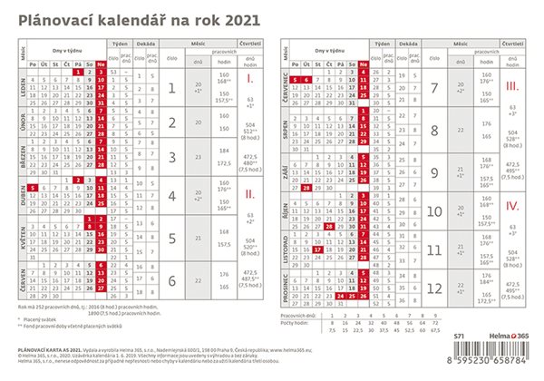 Kalendář stolní 2021 - Plánovací karta - 21