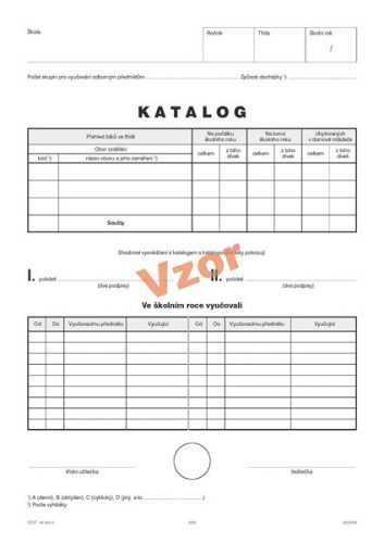 Katalog (na třídu) - karta A4