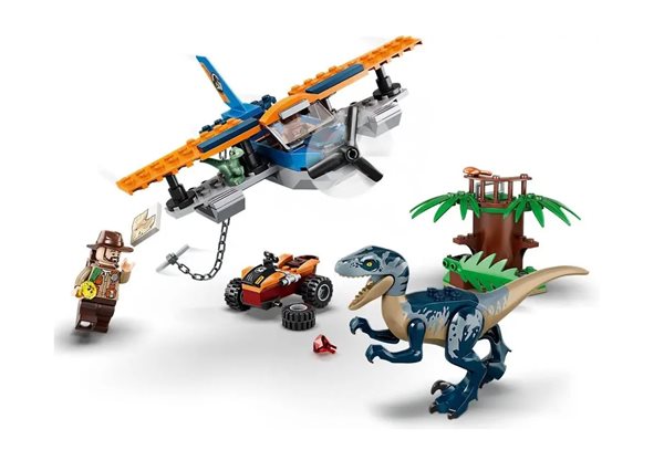 LEGO Jurassic World 75942 Velociraptor: Záchranná mise s dvouplošníkem