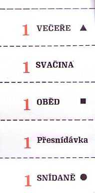 Poukázky celodenního stravování na 31 dnů (snídaně