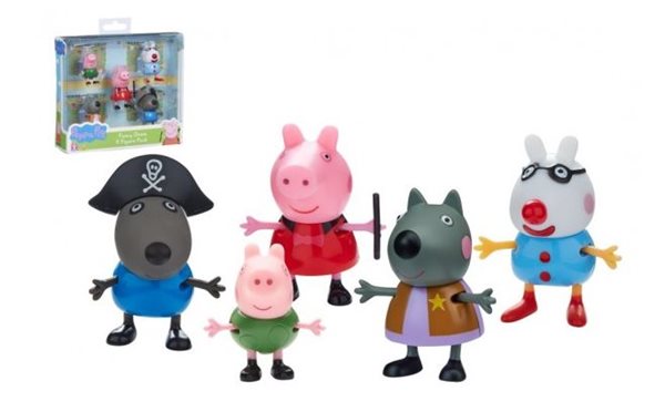 Prasátko Peppa - set 5 figurek v maškarních šatech