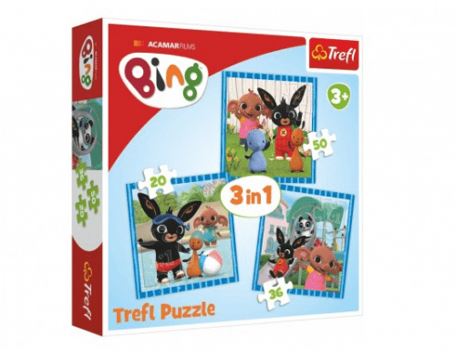 Puzzle 3 v 1 Bing Bunny Zábava s přáteli