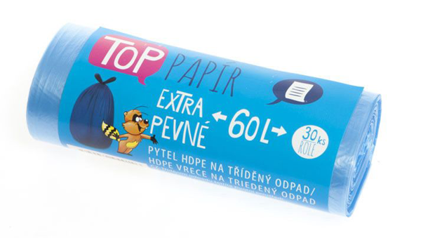 Pytle na tříděný odpad 60 l - modré - 30 ks