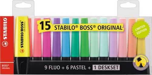 STABILO BOSS ORIGINAL Zvýrazňovač - sada 15 barev