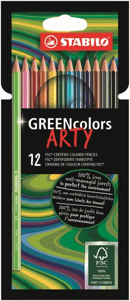 STABILO GREENcolors Pastelky ARTY line - 12 barev