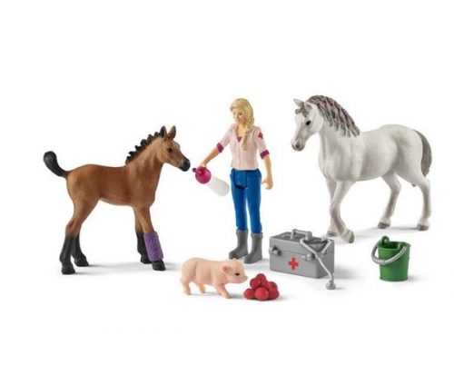 Schleich 42486 Návštěva lékaře u klisny a hříběte