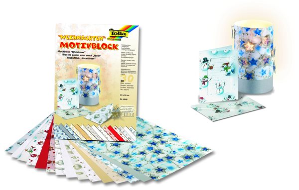 Set s dekorativními papíry s motivy Vánoce - 30 listů - 24×34 cm