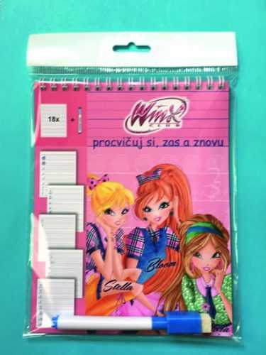 Winx Club - Stíratelné listy A5 s popisovačem – Procvičuj si