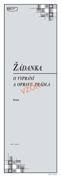 Žádanka o vyprání nebo opravu prádla - blok 105x297 2 x 50 l.