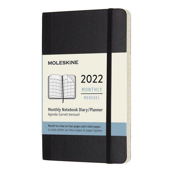 Moleskine Měsíční diář 2022 černý S