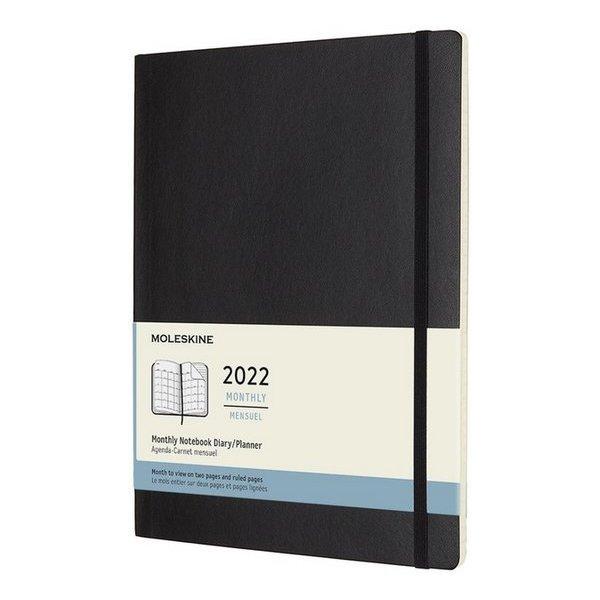 Moleskine Měsíční diář 2022 černý XL