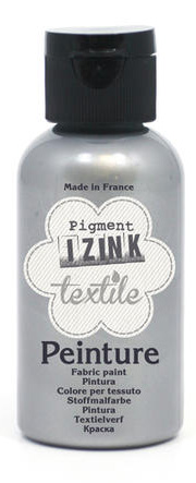 Barva na textil IZINK - klasická - 50 ml - stříbrná