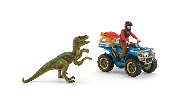 Schleich 41466 Útěk před Velociraptorem na čtyřkolce