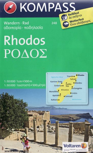 Řecko - Rhodos - mapa KOM248 - 1:50t