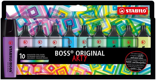 STABILO BOSS ORIGINAL Zvýrazňovač ARTY line - sada 10 barev