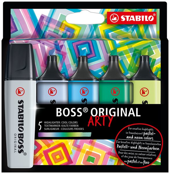 STABILO BOSS ORIGINAL Zvýrazňovač ARTY line - sada 5 barev