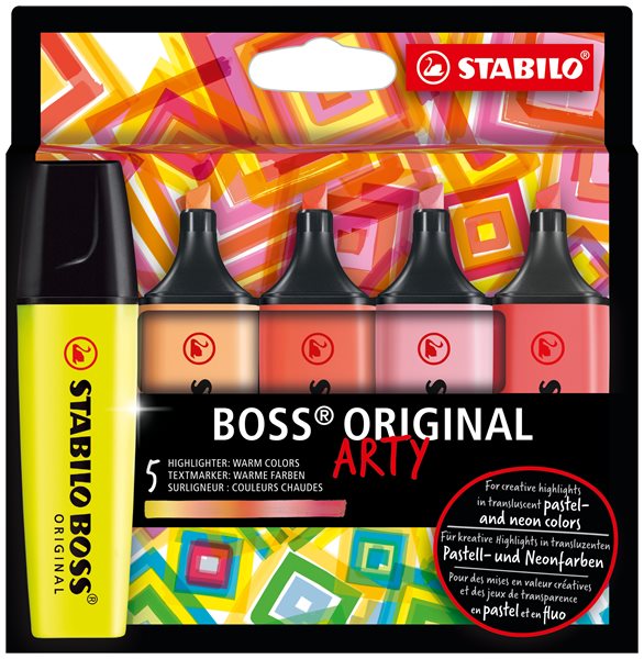 STABILO BOSS ORIGINAL Zvýrazňovač ARTY line - sada 5 barev