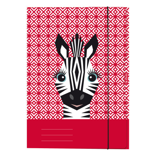 Herlitz Desky s gumou A4 3 klopy Cute animals - zebra