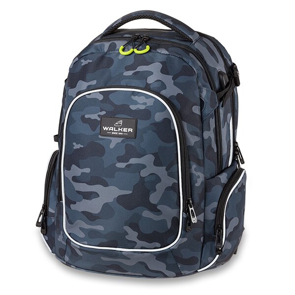 Studentský batoh WALKER Campus Evo - Grey/Blue Camouflage