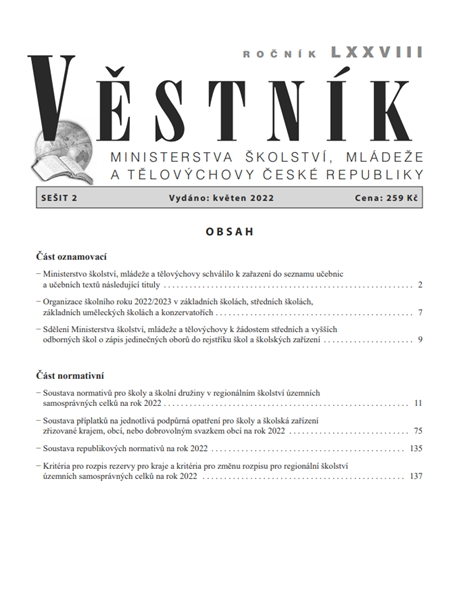 Věstník MŠMT ČR 2022/002