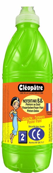 Prstová barva - tempera NEFERTARI BABY 1 Kg Světle Zelená