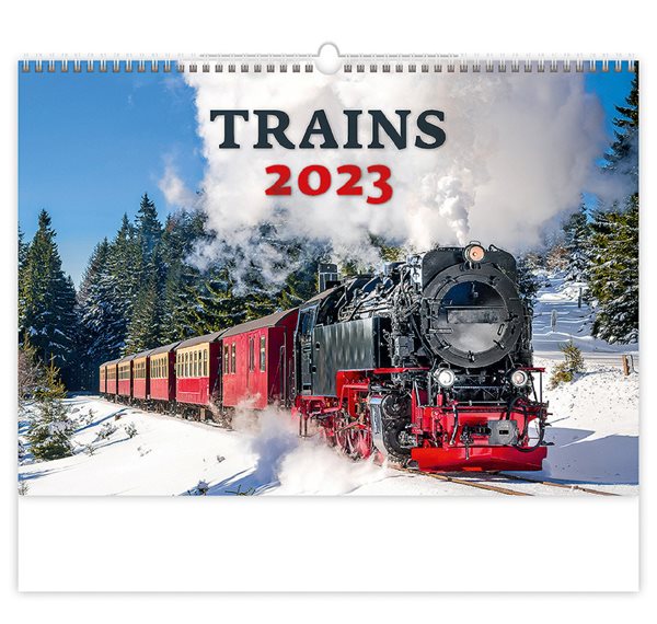 Kalendář nástěnný 2023 - Trains - 45x31