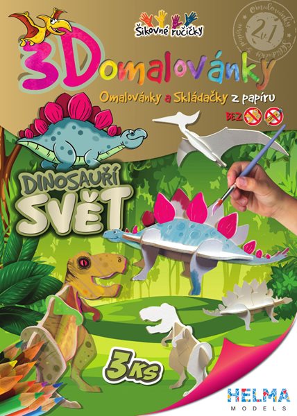 3D Omalovánky A4 Dinosauří svět 2v1