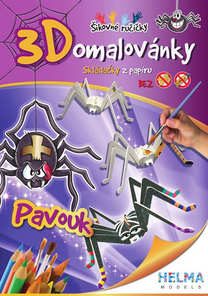 3D Omalovánky A4 Pavouk