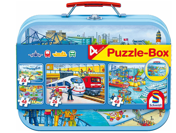 Puzzle Doprava - 4 v 1 v plechovém kufříku