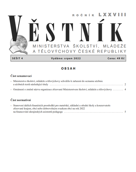 Věstník MŠMT ČR 2022/004