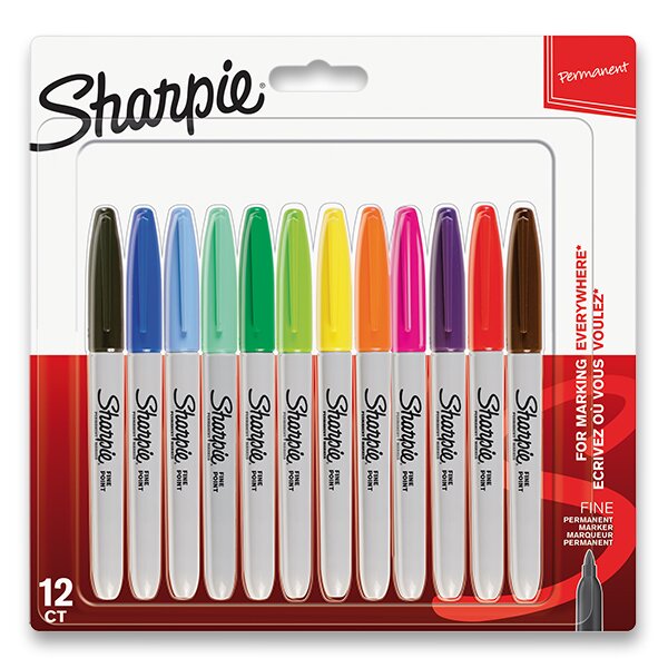 Sharpie fine permanentní popisovač - sada 12 barev