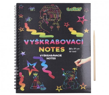 Škrabací/ Vyškrabovací notes duhový 10 listů