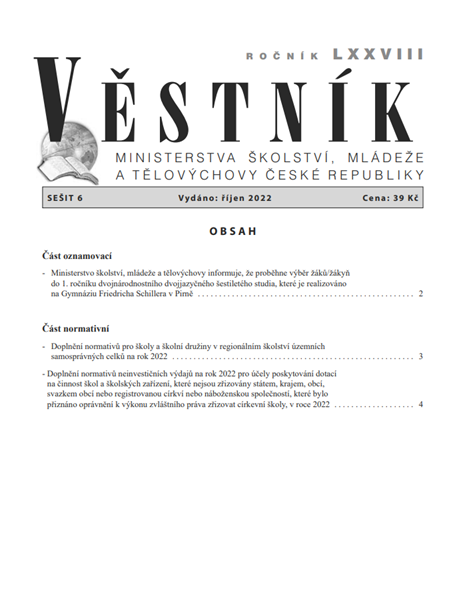 Věstník MŠMT ČR 2022/006