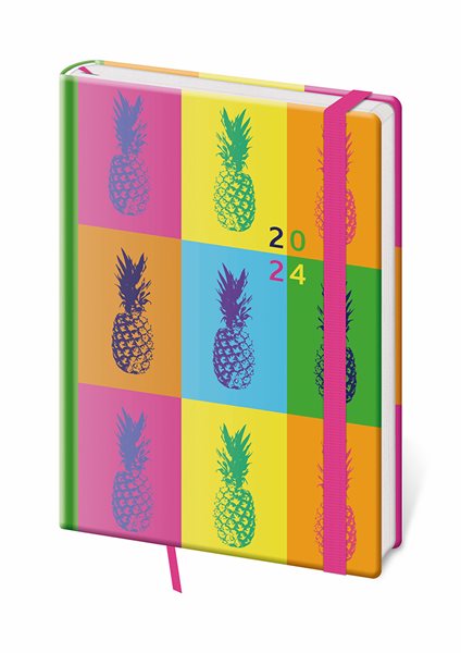 Diář 2024 denní A5 Vario s gumičkou - Pineapple - 14