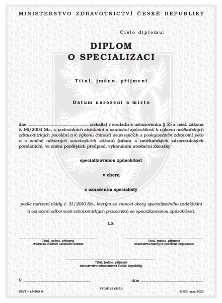 Diplom o specializaci