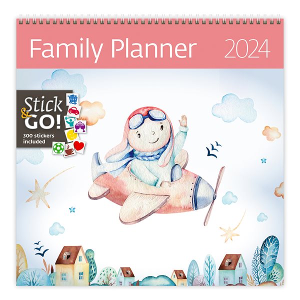 Kalendář nástěnný 2024 Label your days - Family Planner - 30x30 cm