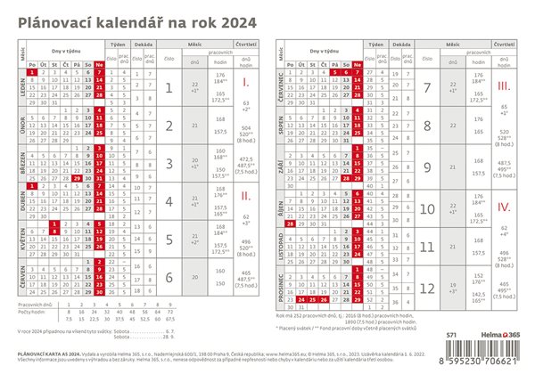 Kalendář stolní 2024 - Plánovací karta - 21