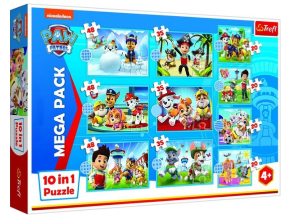 Puzzle Paw Patrol Tlapková Patrola 10 v 1 - Spolehlivý tým