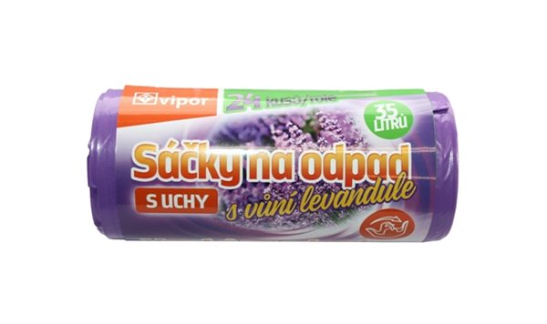 Sáčky na odpad LDPE 35 l - fialové s vůni levandule ( 24 ks ) - s uchy