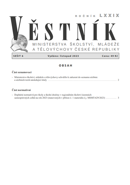 Věstník MŠMT ČR 2023/006