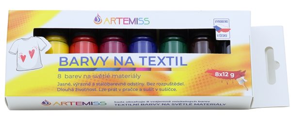 Sada barev na světlý textil 8 x 12 g